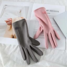 Autumn Winter Warm Plus Velvet Thicken Windproof Cold Proof Touch Screen Gloves For Women's Outdoor Sports Driving Mittens