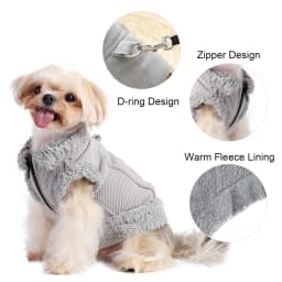 Pet Dog Clothes Winter Warm Coat Jacket For Small Medium Dogs Cat Puppy Fleece Vest With D-ring Chihuahua Pug Sweater Costume