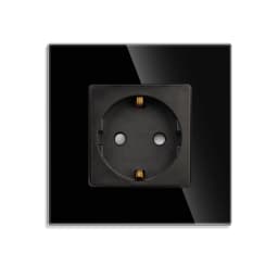 Bingoelec Power Socket,16A EU Standard Electrical Outlet 86mm*86mm White Crystal Glass Panel Wall Socket
