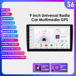 Hizpo Android 14 Car Radio Autoradio 2 Din 9"/10"/10.33” Universal WIFI GPS RDS Audio Multimedia Player For Nissan Toyota Kia VW