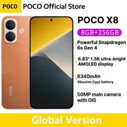 Global Version POCO X8 5G Smartphone 8340mAh battery 67W HyperCharge Snapdragon 6s Gen 4 50MP 6.83" 1.5K Display