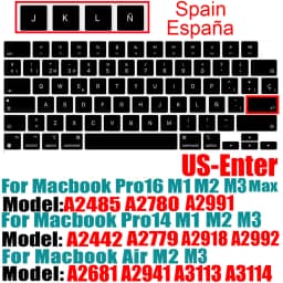 Compatible Keyboard Cover for 2022 MacBook Air 13.6 M2 A2681/2021 2023 MacBook Pro14 16 M1 A2442 A2485 A2779 A2780 with Touch ID