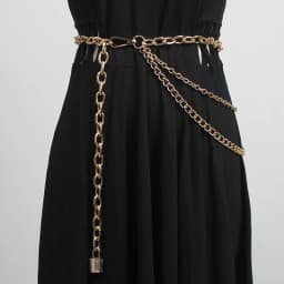 [EAM] Silver Color Metal Chain Long Irregular Belt Personality Women New Fashion Tide All-match Spring Autumn 2026 1DH8768