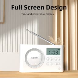 AIBEN C5S Mini Portable Radio Handheld Rechargeable Digital FM USB Charging Port Device Speaker