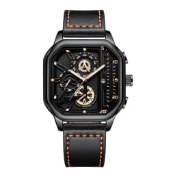 Luxury Big Dial Men Square Watch Casual PU Leather Strap Men Sports Watches