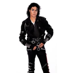 Handmade Punk Rock Roall Gloves Michael Jackson Tour Dirty Diana Armbraces Metal Buckle Black Cotton for Adults