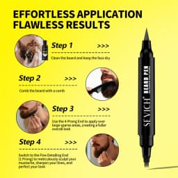 Natural Beard Dye Pen Long Lasting Beard Coloring For Men Beard Filler Pencil Removal White Grey Hair Moustache Coloring Shaping