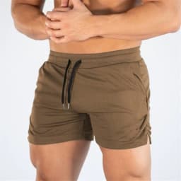 New Muscle Big Size Solid Color Sports Shorts Men's Quick Dry Marathon Running Three Thirds Fitness Beach Pants Quick Dry Mesh