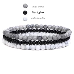 3pcs/Set Natural Stone Beaded Bracelet 4mm Lapis Lazuli Agat Bead Bracelets Couple Yoga Mini Bracelet for Men Women Jewelry Gift
