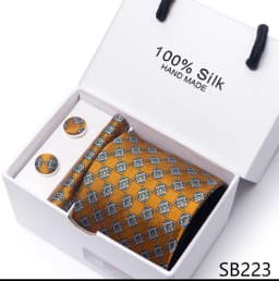 Classic Style 65 Colors Sales Silk Tie Handkerchief Cufflink Set Men Necktie Box Solid Color Sky Blue Fit Wedding Office Cravat
