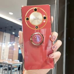 Magic6 Magic5 6lite 5lite Luxury Plating Ring Holder Stand Case For Huawei Honor Magic 6 5 Lite Pro 5g X9a X9b Silicone Cover