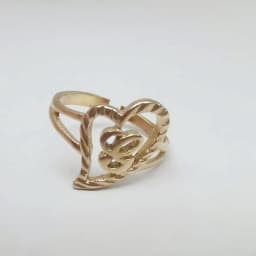 Duoying Custom Initial Rings Personality Hip-Hop Ring Heart Rings Letter Ring Heart Shape Gifts For Mom Gift