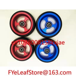 Aluminum Alloy Bearing Hole Diameter 8mm 1 Pair Wheelchair Accessories with Bearings 4-inch Universal Wheel PU Solid Wheel