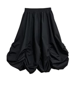 [EAM] High Elastic Waist Black Pleated Irregular Shaped A-line Half-body Skirt Women Fashion Tide New Spring Autumn 2026 1DH9135
