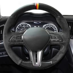 Customized Car Steering Wheel Cover Carbon Fiber Suede Braid For Infiniti QX50 2018-2020 Q50 2018 2019 2020 Q60 2016-2020