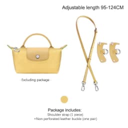 1set Bag Leather Strap For Longchamp Universite Mini Bag Shoulder Strap New Gray Mini Bag Punch-free Modification Accessory