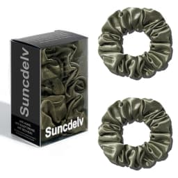 2PCS 100% Natural Silk Solid Color Hair Ties High Quality Hair Scrunchies Women Big Hairbands Hair Accessories 22Momme