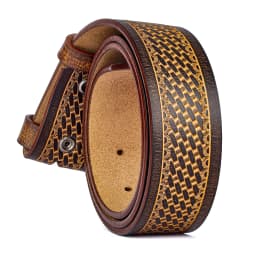 2024 High Quantity Western Leather Men Belts No Buckle Strap for Men Two Layer Embossed Cowhide Male Cowboy Belt Without Buckle