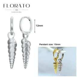 925 Sterling Silver ear needles Animal Butterfly/Elephant/Shell Pendant Hoop Earrings For Women Fashion Jewelry Accessories