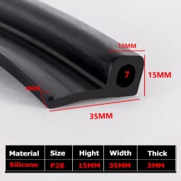 1/5Meter 9 Shape Auto Rubber Seals Car Door high temperature Oven Steam Doors Window Silicone P-Type Weather Strip