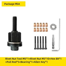 Rivet Nut Gun Drill Adapter Tool Riveting Manual Threaded Hand Riveter Inserts Metal License Plate Rivet Threads for Cars