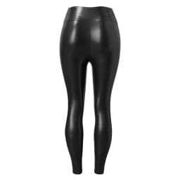 Solid Pu Leather Leggings Women's High Waist Faux Leather Stretch Skinny Long Leggings Plus Size Tights Bell Bottoms For Women
