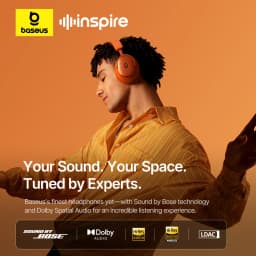 Baseus Inspire XH1 Sound by Bose ANC Wireless Headphone Bluetooth 6.1 48dB Adaptive Noise Cancellation Headset Hi-Res LDAC 100Hr