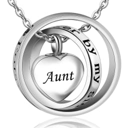 No Longer By My Side,Forever In My Heart Cremation Jewelry Stainless Steel Heart Urn Necklace Ashes For Human/Pet
