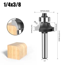 1pc 1/4" 1/2" Shank Woodworking Round Router Bit Woodworking Milling Cutter Slotting Tool Trimming Machine Router Bit