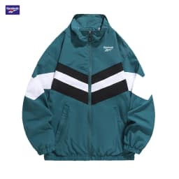 Reebok Men's Spring/Autumn Casual Jacket Windproof Two-Piece Set, Retro Street Style Color-Contrast Design, Overseas Street Tren
