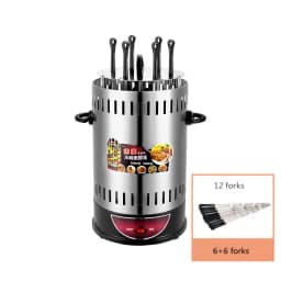 Electric BBQ Grill 6/8/10 Sticks Automatic Revolving Vertical Grill Timing Barbecue Tools Smokeless Mutton BBQ Skewers Machine