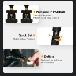 Tire Deflators Easy Twist Pressure Control Adjustable from 0.7 to 2.1 Bar, with Protective Caps&Convenient Carrying Case