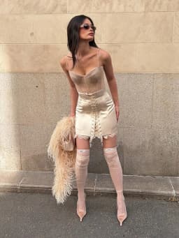 Sexy Lace Bandage Women's Skirt Patchwork Hip Package Empire Female Midi Skirts 2026 Summer Autumn All-match Lady Bottom