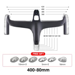 THE ONE ULTRA aero carbon Integrated hamdlebar Hidden Trace Road Bicycle Handlebar 380/400/420 28.6mm Racing Bike