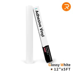 HTVRONT 12"X 5ft Permanent Adhesive Vinyl Roll 30x152cm Glossy Self-adhesive Film For Cricut Craft Art Sign Decal Windows Glass