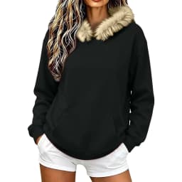Women Fall And Winter Street Solid Color Hoodie With Pocket And Trimmed Hood Long Hoodie Tunic