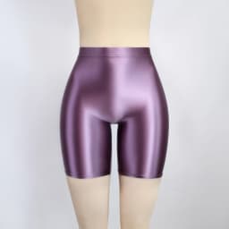 Women Cropped Pants Oily Shiny Luster Tights Form-fitting Opaque Sexy High Waist Capris Smooth Super Smoothy Skinny Leggings