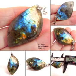 Stone Craft Natural Labradorite Raw Stone Polishing Geometric Shape Crystal Labradorite Pendent Exquisite Natural Training Stone
