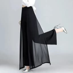 Women Chiffon Wide Leg Pants Spring Summer Thin Culottes High Waist Loose All-match Solid Lady Trousers Elegant Fashion Palazzo