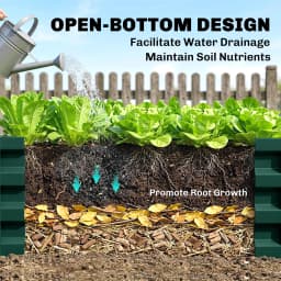 4' x 2' Raised Steel Garden Planter Bed for Vegetables, Herbs & Flowers, Grey