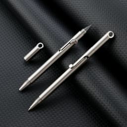 2 IN 1 MINI Ballpoint Pen Stainless Steel Eternal Pencil Erasable Pencil Portable Key Pendant Pocket Pen Emergency Writing