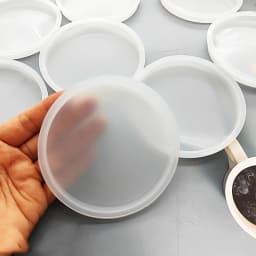 12Pcs Round Coaster Resin Molds DIY 9cm Disc Shape Wine Glass Cup Mat Placemat Silicone Mould Home Table Heat Insulation Pads