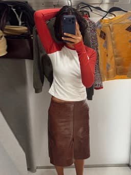 Crocodile Embossed Faux Leather Midi Skirt Front Slit High Waist Bodycon Pencil Skirt Women 2026 Autumn Vintage Fashion Outfit