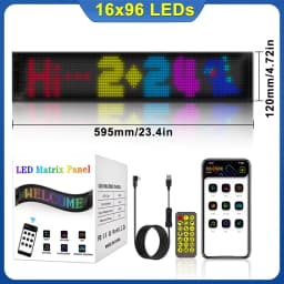 Scrolling Bright Advertising LED Sign with Bluetooth App DIY Custom Text Graffiti Animation for Store Car Bar Hotel Advertising