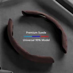 Suede Universal 38CM Car Steering Wheel Booster Cover Non-Slip Auto Interior Steer Protector Decoration Accessories-Brown