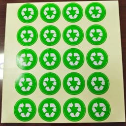 1000pcs Recycle Logo Label Art Paper Sticker for Recyclable Environmental Friendly Products Green Color Round Factory Tag