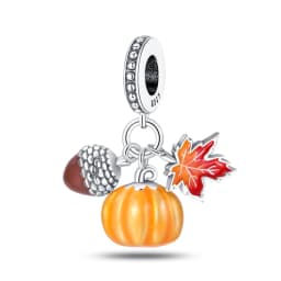 925 Silver Color Fashion Squirrel Maple Leaf Honey Autumn Series Charms Bead Fit 3mm 925 Original Bracelets Fine DIY Jewelry