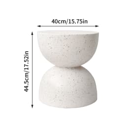 Modern White Lightweight Concrete Side Table Accent End Table for Living Room Bedroom Sofa
