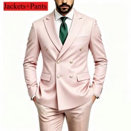 Men's Peak Lapel Double Breasted Golden Button Flap Pocket Business Commute Suit Men Trending Luxury Formal Slim Fit Groom Suit