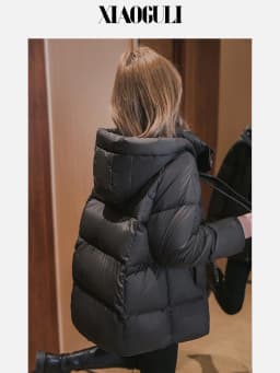XIAOGULI 2026 Winter -20°C Women Down Coat Hooded 90% Duck Down 136-170g Fill Loose Fit Thick Warm for Cold Winter Outerwear
